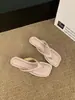 Sandalias Chanclas de Cuña para Mujer Chuyuji Fashion Retro de Lunares Estilo Coreano Punta Abierta Cuadrada Tacón Alto