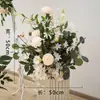Decoración de Ceremonia de Área de Entrega con Decoración de Columna Romana, Adornos de Área de Entrega, Flores Artificiales, Bolas de Flores, Decoración de Escena de Columna de Flores