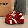 Zapatos Deportivos de Entrenamiento Casuales Alemanes de Venta Caliente para Mujer 2026 Verano Nuevos Retro Rojos Zapatos Deportivos Moda Suela Plana Bloque de Color Zapatos Individuales