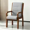 Silla de oficina con respaldo de madera maciza, silla de conferencia, silla con reposabrazos para personas mayores, silla de computadora, cómoda silla para uso doméstico para mahjong, silla de recepción