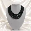 Moda japonesa y coreana cadena hilo perla pequeña multicapa perla de vidrio cadena para suéter collar superpuesto pequeña fragancia cadena corta para clavícula