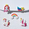 Unicórnio Fofo com Glitter Arco-Íris Cola em Creme Grampo de Cabelo Capa de Celular Porta-Copos para Carro Elétrico Fivela de Sapato Acessórios de Resina DIY