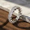 Anillo de Moissanita en Forma de Corazón de 4 mm de Venta Caliente Transfronteriza, Anillo de Plata S925 para Mujer, Anillo Geométrico Versátil Estilo Diseñador