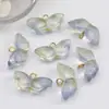 Colgante de Mariposa de Vidrio Transparente Degradado con Anillo de Cobre, Pulsera Trenzada de Cuerda con Cuentas Hecha a Mano de Nuevo Estilo Chino, Accesorio de Cadena para Suéter