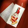 Boneco de Neve de Madeira Estilo Americano Pingente Colorido Clipe Marcador de Página de Natal Decoração de Embalagem de Presente Enfeite de Árvore de Natal Pintado à Mão
