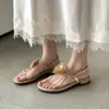 Sandalias Florales Super Hermosas 2026 Nuevo Estilo de Vacaciones Sandalias de Tira Dorada que Combinan con Vestidos, Chanclas de Moda y Versátiles
