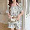 Pijamas para Mujer Verano Nuevo Manga Corta Shorts Estilo Encaje Estilo Princesa Casual Dulce Popular Ropa para el Hogar Traje de Niña