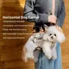 Mochila para mascotas estilo nuevo perro para exteriores llevar a mano bolsa de cuatro patas correa juego de tres piezas bolsa bandolera transpirable