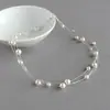 Collar de Perlas de Imitación Flotantes Blancas de Múltiples Hilos de Ilusión Transfronterizo Europeo y Americano 2024 Nuevo Joyería para Regalo de Vacaciones para Mujeres