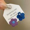 Pendientes asimétricos de flores con diseño de nicho para mujer, con temperamento simple, estilo ins, con contraste de color