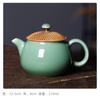 Tetera Kongshan New Rain Longquan Celadon hecha a mano con forma de cuchillo saltador, tetera individual de cerámica con rima musical, juego de té de Kung Fu, tetera para el hogar