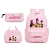 Equipo Cazador de Demonios Transfronterizo Mochila de Tres Piezas Gran Capacidad Reducción de Carga Impermeable Resistente al Desgaste Tela Oxford Mochila Escolar para Viajes Diarios de Estudiantes