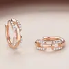 Pendientes Creativos Cuadrados de Doble Aro con Incrustaciones de Diamantes, Nuevos Pendientes de Anillo Doble Cuadrado de Estilo Personalidad de Moda