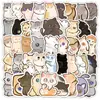 50 Pegatinas de Gato y Perro Lindos de Dibujos Animados Decoración de Graffiti Planificador DIY Pegatinas Impermeables Creativas