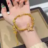 Pulseira de Enrolar Borboleta Dourado Areia Rosa Estilo Xiaohongshu com Design de Borboleta da Sorte, Joia Fashion Estilo Chinês
