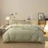 Nantong Têxteis para Casa Classe A Estilo Simples Ins Cor Sólida Duas Cores Algodão Lavado Conjunto de Quatro Peças Roupa de Cama para Dormitório Estudantil e Capa de Edredom Conjunto de Três Peças