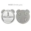 Plato Dividido de Silicona para Niños Transfronterizo con Diseño de Oso, Desmontable de Acero Inoxidable 304 con Ventosa, Juego de Vajilla de Silicona para Bebé