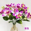 Orquídeas Artificiais, Flores Artificiais para Decoração de Cena de Casamento, Arranjos de Flores de Seda, Buquês de Flores Plásticas, Flores Artificiais com Toque de Luxo e Realismo