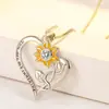 Colar pingente de girassol com flores transfronteiriças com letras duplas de girassol VOCÊ É MEU SOL