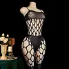 Lencería sexy de comercio exterior transfronterizo, lencería negra de seda con pedrería, medias de rejilla, body de malla hueco brillante con pedrería, atuendo para el Festival Qixi