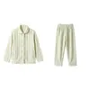 Conjunto de pijama feminino espesso com forro de fleece, estilo básico para outono e inverno, conjunto de cardigã quente e confortável com gola dobrável e bolsos, adequado para usar ao ar livre