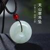 Colgante de Jade Verde Tianshan de Xinjiang de Guanyin Buda Buda Maitreya Colgante de Jade de Guanyin Amuleto de Paz de Jade de Seda Dorada Colgante de Jade Verde Tianshan