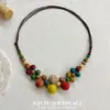 Nuevo Collar de Cuentas de Cerámica de Colores Estilo Chino Dopamina para Mujer, Cadena Vintage de Suéter de Alta Gama, Cadena Versátil de Clavícula de Lujo Ligero