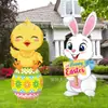 2027 El letrero exterior de Pascua más vendido de Amazon con conejo y huevos Letrero de jardín Feliz Pascua