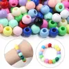 Plástico Acrílico Contas Redondas Contas de Cor Sólida Contas com Furo Grande Cor de Primavera Pulseira DIY Furo Reto Contas Soltas Acessórios de Miçangas