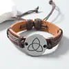 Accesorios Nuevos de Gran Venta Transfronterizos, Pulsera de Cuero Genuino, Decoración de Logo Triangular de Aleación, Pulsera de Piel de Vaca, Pulsera Retro Europea y Americana