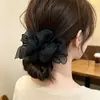 Nuevo Scrunchie de Lazo Color Gris Leche Cuerda para el Cabello de Alta Calidad Versátil Elegante Muestra Temperamento Banda Elástica Accesorio para el Cabello de Temperamento para Mujeres