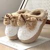 Pantufas de Algodão de Pelúcia Novo Estilo 2025 para Mulheres, Uso Doméstico Interno para Outono e Inverno, Sapatos Peludos de Sola Grossa, Quentes para o Inverno