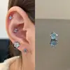Pendientes Únicos Planeta Azul Saturno Acero de Titanio Súper Brillantes Clavos para Cartílago Auricular Pendientes Azules para Mujer Más Fáciles de Combinar Tapones para Oídos de Rosca
