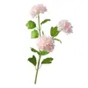 Hortensia simulada individual 3 horquillas jazmín bola de nieve sala de estar decoración de boda ramo flor artificial 3 cabezas hortensia flor artificial