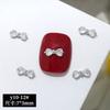 Accesorios para decoración de uñas con lazo lateral de circonita plateada, libro rojo pequeño, luz de lujo, armadura, decoración, taladro de pila, accesorios para uñas