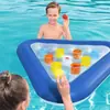 Red Inflable de Voleibol Extra Grande, Portería Flotante de Fútbol Acuático, Portería de Agua, Aro de Baloncesto, Juguete de Bolos de Cruces