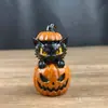Novo produto transfronteiriço ornamento de gato e abóbora de Halloween estátua decorativa de resina presente decorativo