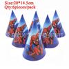 Platos y Vasos de Papel para Fiesta de Cumpleaños de Niños Set de Decoración de Fiesta de Spider-Man Productos de Papel Desechables de Cumpleaños de Dibujos Animados