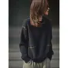 2026 Tricô Gola Redonda Feminino Outono Inverno Novo Solto Emagrecedor Ombro Caído Design de Linha Pontilhada Senso de Design Moda Suéter Redutor de Idade Tendência
