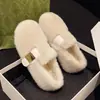 Zapatos Peludos Totalmente Cubiertos de Suela Plana para Mujer Ropa de Exterior 2026 Nuevo Otoño/Invierno Cálidos Slip-on Felpa Plus Algodón Pantuflas Zapatos para Conducir