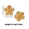 Brincos florais duplos de metal oco estilo exagerado de nicho retrô europeu e americano, acessórios versáteis da moda e de alta qualidade para atacado
