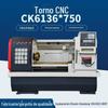 Torno CNC horizontal CK6136x750 tipo de piso interno sem eletrodo controle de velocidade de frequência variável ck6136 torno