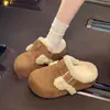 Chinelo Feminino 2026 Novo Inverno Pelúcia Estilo Birkenstock Solado Grosso Salto Escondido Bico Fechado