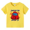 Ropa infantil transfronteriza among us camiseta de manga corta de verano para niños lobo espacial kill top de manga corta para bebé