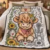 Ternero de Navidad Vaca Linda Vaca Vaca Manchada Múltiples Estilos Tema Navideño Manta de Franela Polar Siesta de Oficina Dibujos Navideños