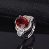 Anillo Abierto Elegante Europeo y Americano de Moda Nueva de Alta Gama con Diamante Esmeralda, Lujo con Grupo de Diamantes Completos Incrustados, Joyería de Compromiso