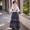 Saludo de Año Nuevo Hanfu Falda Ma Mian para Niños Disfraz de Rendimiento Unisex Estilo Chino Nuevo Estilo Nacional Antiguo Conjunto Terciopelo Plus Grueso
