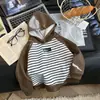 Sudadera con Capucha de Moda para Niños 2026 Nuevo Estilo Coreano Sudadera Rayada de Otoño para Niños Top para Bebé Venta al por Mayor desde el Fabricante