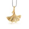 E-commerce joyería personalizada popular colgante de hoja de ginkgo acero de titanio chapado en oro collar de hoja cadena de suéter de moda SP743