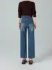 Pantalones de pierna recta tipo cigarrillo con bordados, de cintura alta, adelgazantes, elásticos en 4 direcciones, novedad de otoño para mujer